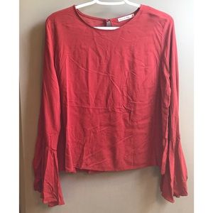 Red bell sleeve blouse - Medium